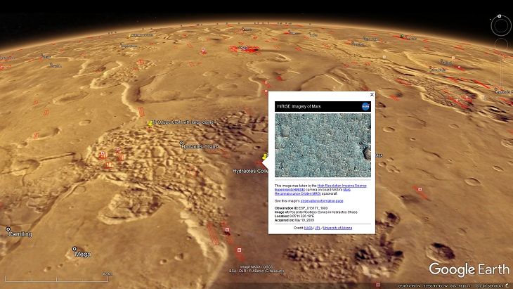 An elevated view of this site being analyzed