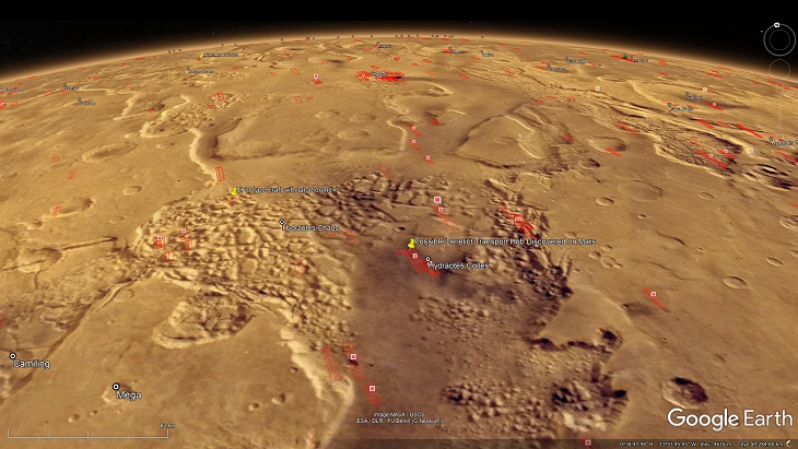 An elevated view of this site being analyzed