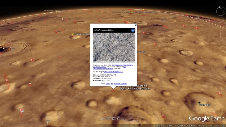 An elevated view of this site being analyzed