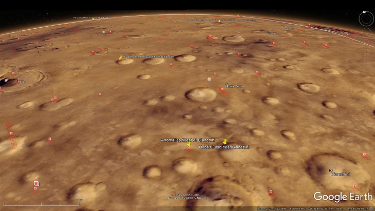 An elevated view of this site being analyzed