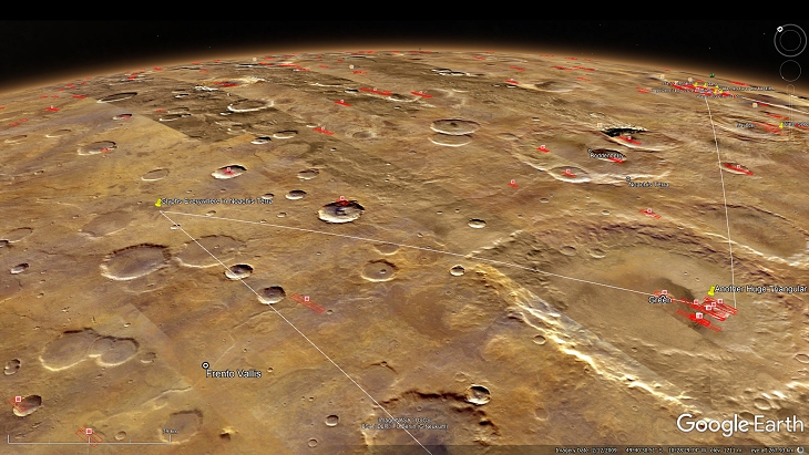 An elevated view of this site being analyzed