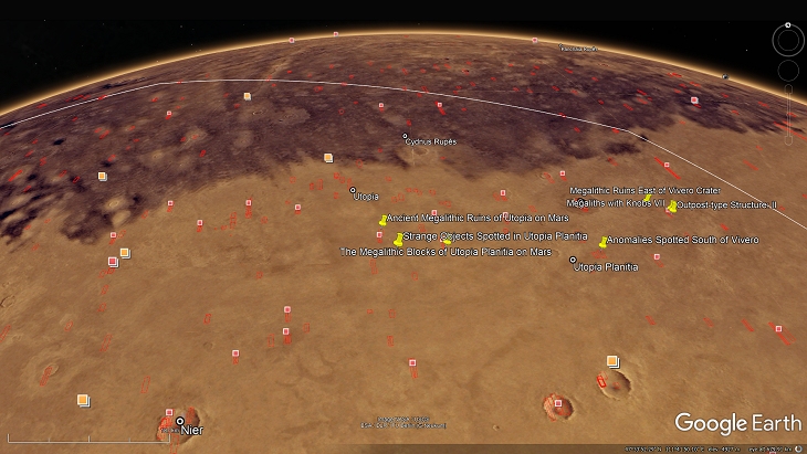 An elevated view of this site being analyzed