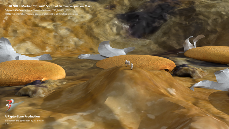 A 3D illustration/artists impression of the anomalies (click for larger image)