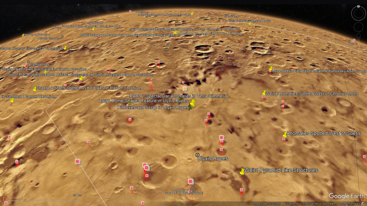 An elevated view of the site in Goggle Earth Mars (click for larger image)