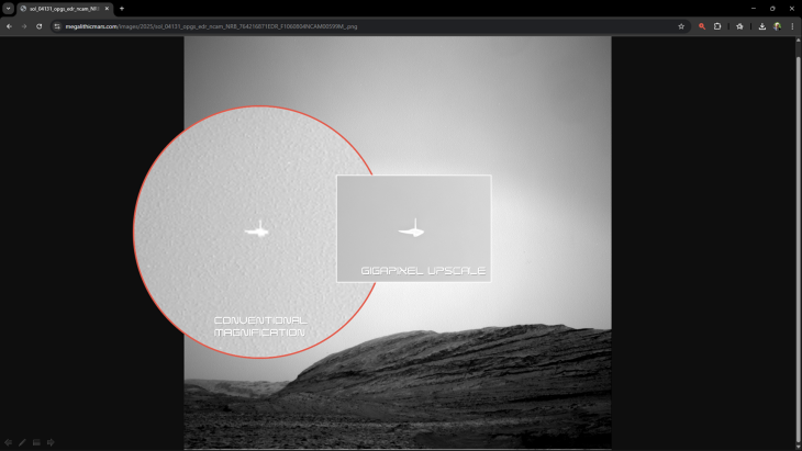 Conventional vs. Gigapixel image upscale (click for larger image)