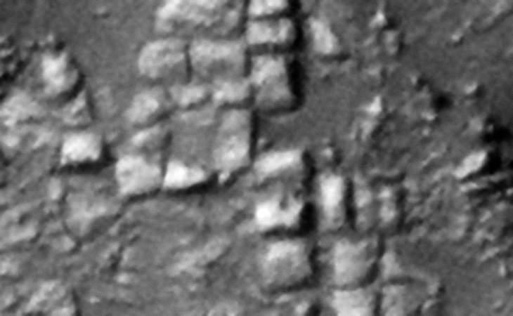 Rows of megalithic blocks or slabs