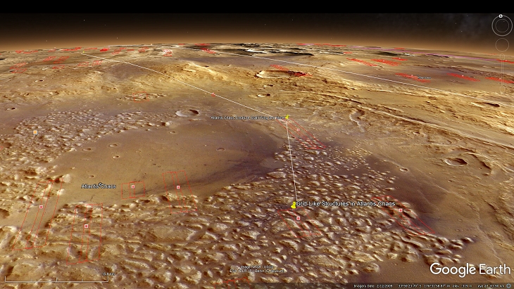 An elevated view of this site being analyzed