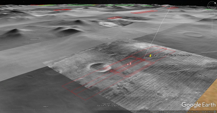 Google Earth Mars Elevated View