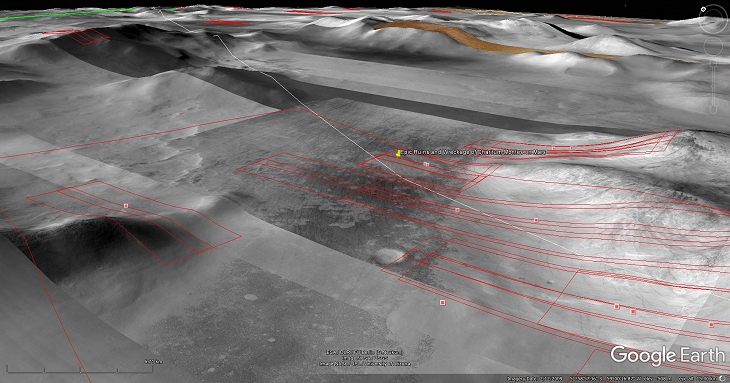 Google Earth Mars Elevated View