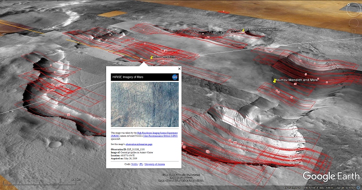 An elevated view of this site being analyzed