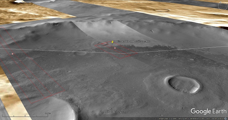 Google Earth Mars Elevated View
