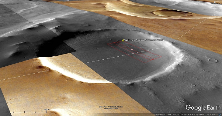 Google Earth Mars Elevated View