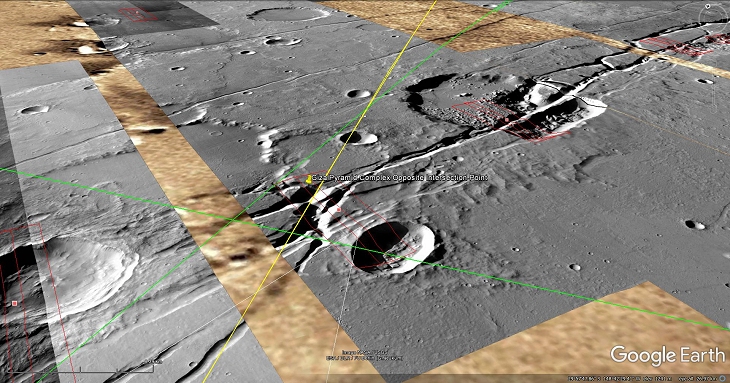 Google Earth Mars Elevated View