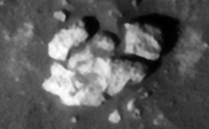 Pieces of a statue with small circular features