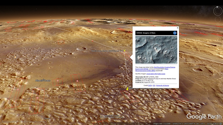 An elevated view of this site being analyzed