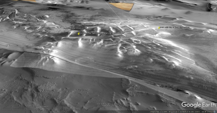 Google Earth Mars Elevated View