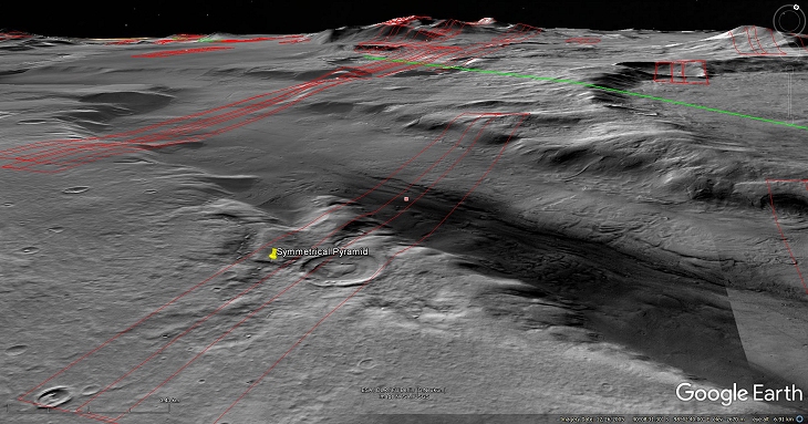 Google Earth Mars Elevated View