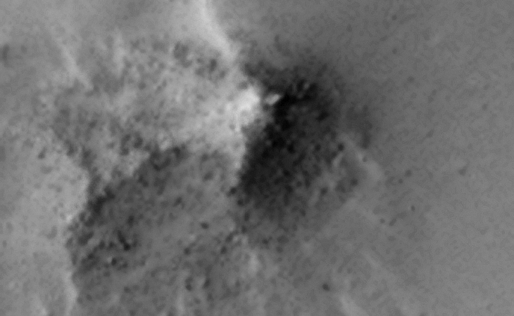 Open-pit mining quarry and strange triangular object?