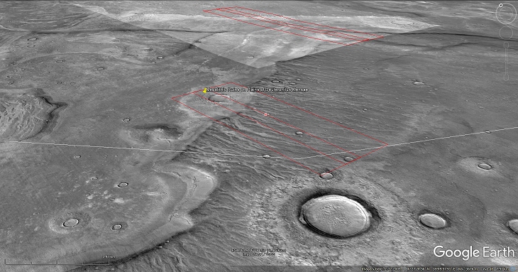 Google Earth Mars Elevated View