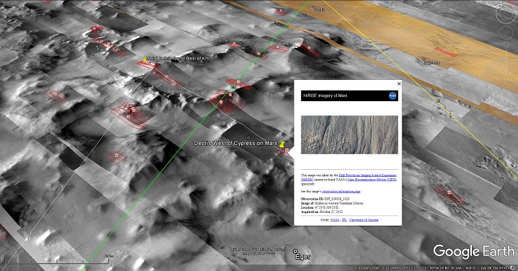 An elevated view of this site being analyzed