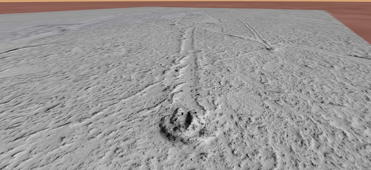 A closer look at a path left by Horseshoe crab on Mars