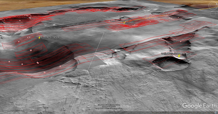 Google Earth Mars Elevated View