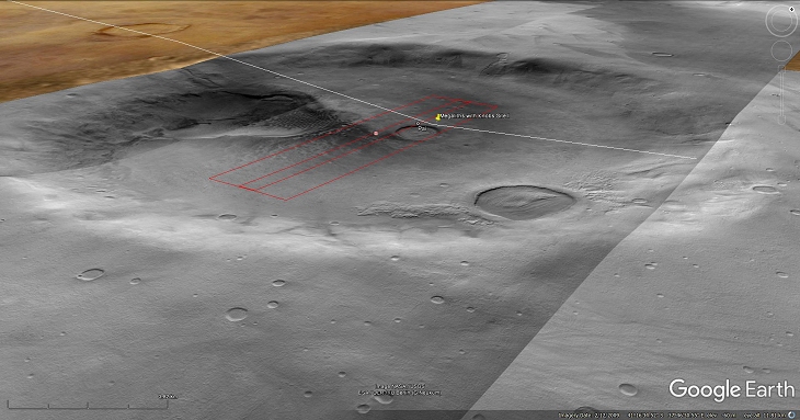 Google Earth Mars Elevated View
