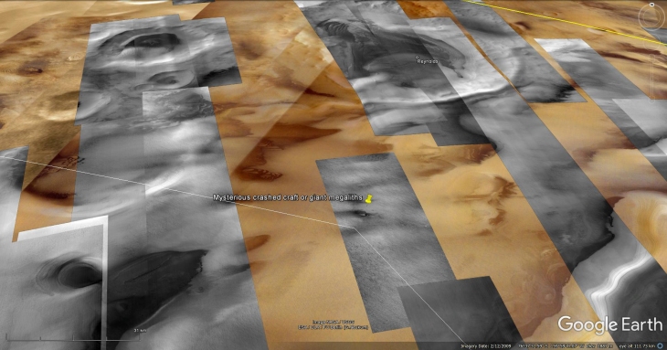 Google Earth Mars Elevated View