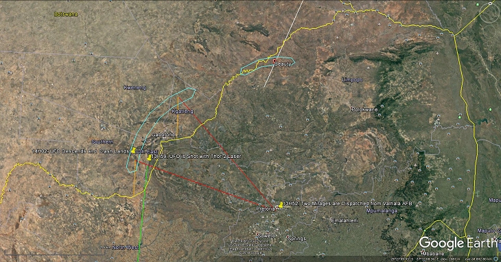 This incident took place very close to where the 1989 Kalahari UFO incident happened