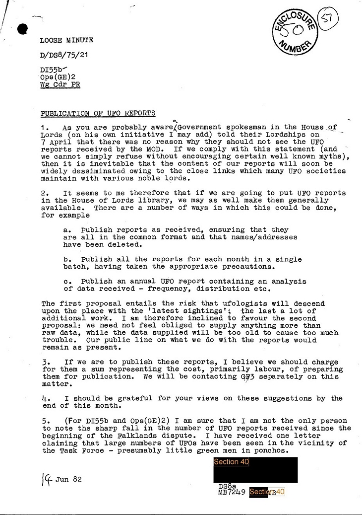 MOD Declassified Falklands War File - Source: ovnisencorrientes.blogspot.com